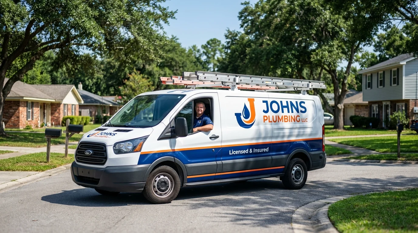 Johns Plumbing LLC service van in Bartlesville, OK