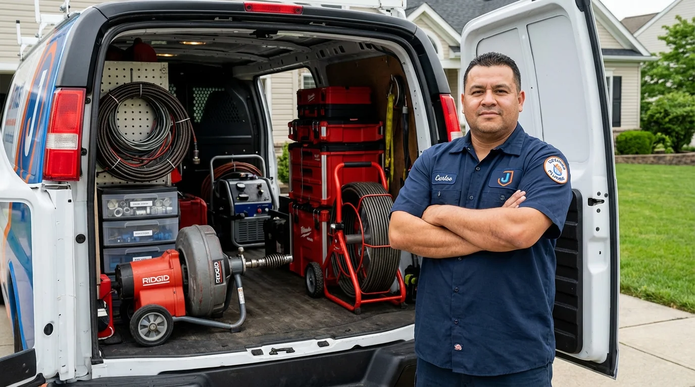 Professional drain cleaning equipment and Johns Plumbing LLC plumber in Bartlesville