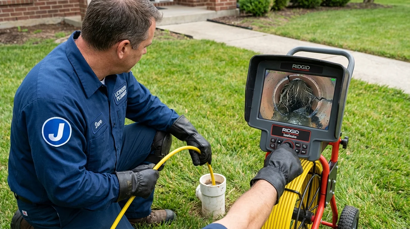 Sewer camera inspection being performed by Johns Plumbing LLC in Bartlesville